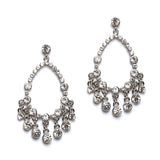 Open Crystal Chandelier Earrings with Round Drops 4520E-CR-S