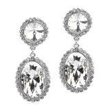 Bold Oval Drop Earrings with Rivoli Studs 4521E-CR-S