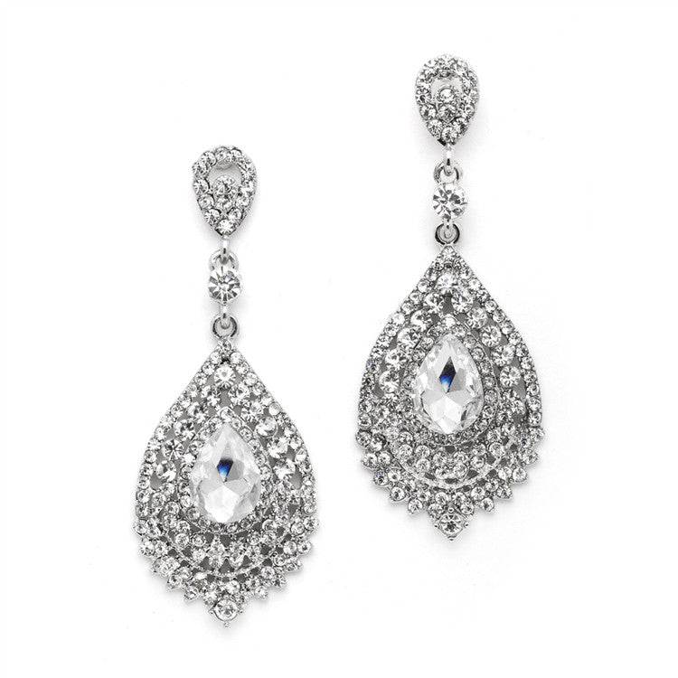 Dramatic Crystal Statement Earrings 4529E-CR-S
