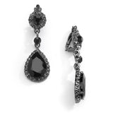 Gold and Crystal Clip-on Earrings with Teardrop Dangles 4532EC
