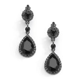 Gold and Crystal Clip-on Earrings with Teardrop Dangles 4532EC