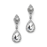Gold and Crystal Clip-on Earrings with Teardrop Dangles 4532EC
