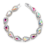 Glistening Rhinestone Bracelet with AB  Pears 4538B-AB-S