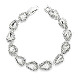 Glistening Rhinestone Bracelet with Crystal Pears 4538B-CR-S