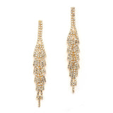 Gorgeous Gold Rhinestone Earrings with Layered Dangles 4544E-CR-G