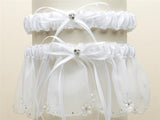 Bridal Garter Set with Inlaid Crystal Hearts 454G