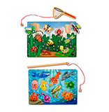 Melissa & Doug Magnetic Wooden Puzzle Game Set: Fishing and Bug Catching