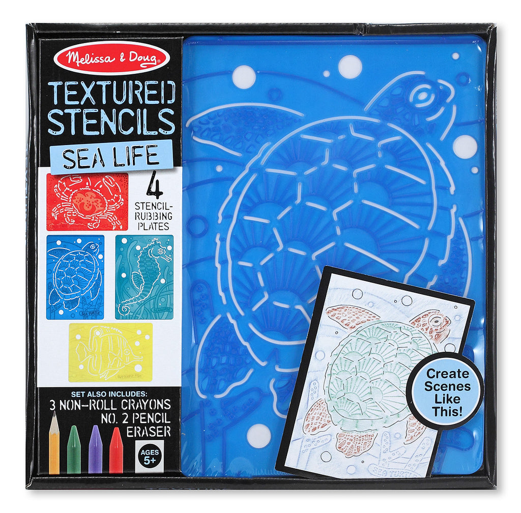 Melissa & Doug Textured Stencils - Sea Life