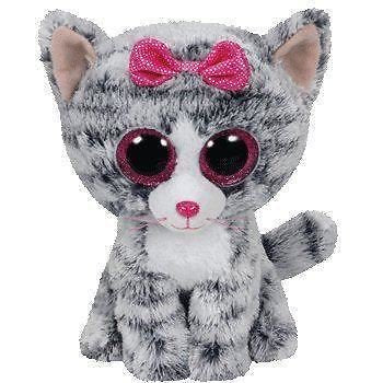 Ty Kiki Grey Cat Plush, Regular