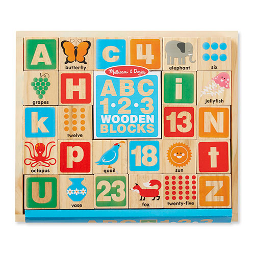 Melissa and Doug Kids' Abc/123 Wooden Blocks