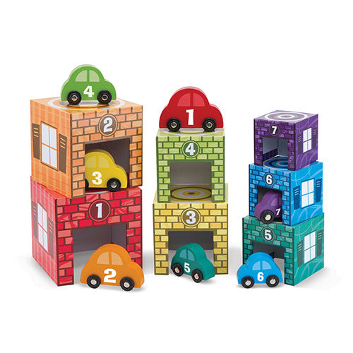 Melissa and Doug Kids' Nesting & Sorting Garages & Cars Toy