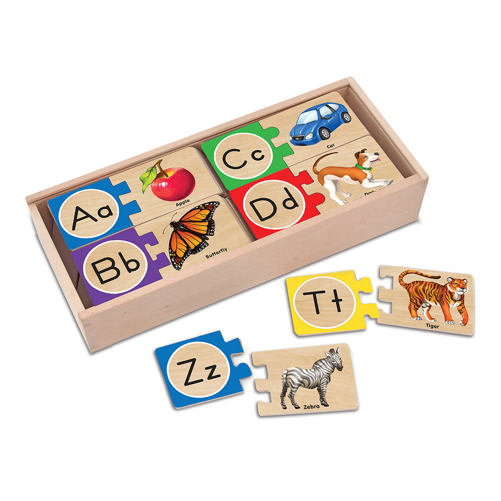 Melissa & Doug Self-Correcting Alphabet Wooden Puzzles With Storage Box 27pc