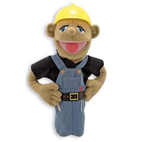 Melissa & Doug Construction Worker Puppet With Detachable Wooden Rod for Animated Gestures