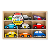 Melissa & Doug Wooden Cars Vehicle Set in Wooden Tray