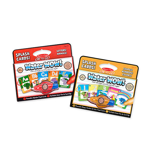 Melissa & Doug On the Go Water Wow Splash Cards, 2-Pack - Alphabet and Numbers and Colors
