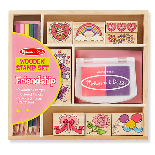 Melissa & Doug Wooden Stamp Sets (2): Friendship and Horses