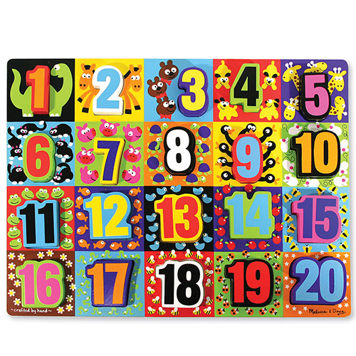 Melissa & Doug Jumbo Numbers Wooden Chunky Puzzle (20pc)