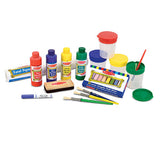 Melissa & Doug Easel Accessory Set - Paint, Cups, Brushes, Chalk, Paper, Dry-Erase Marker