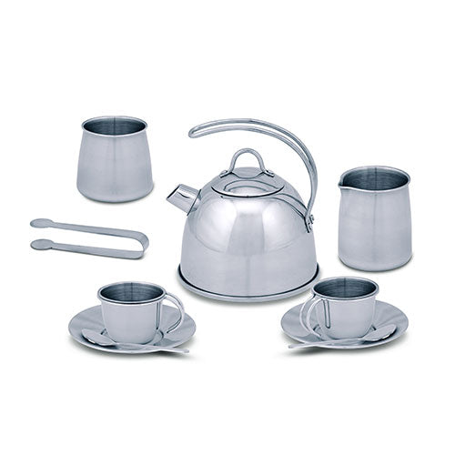 Melissa & Doug® Stainless Steel Tea Set and Storage Stand, 11 Pieces