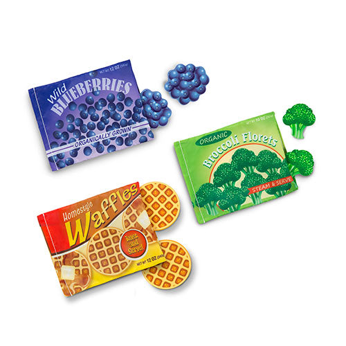 Melissa & Doug Store and Serve Frozen Food Resealable Cloth Bags With Wooden Play Food