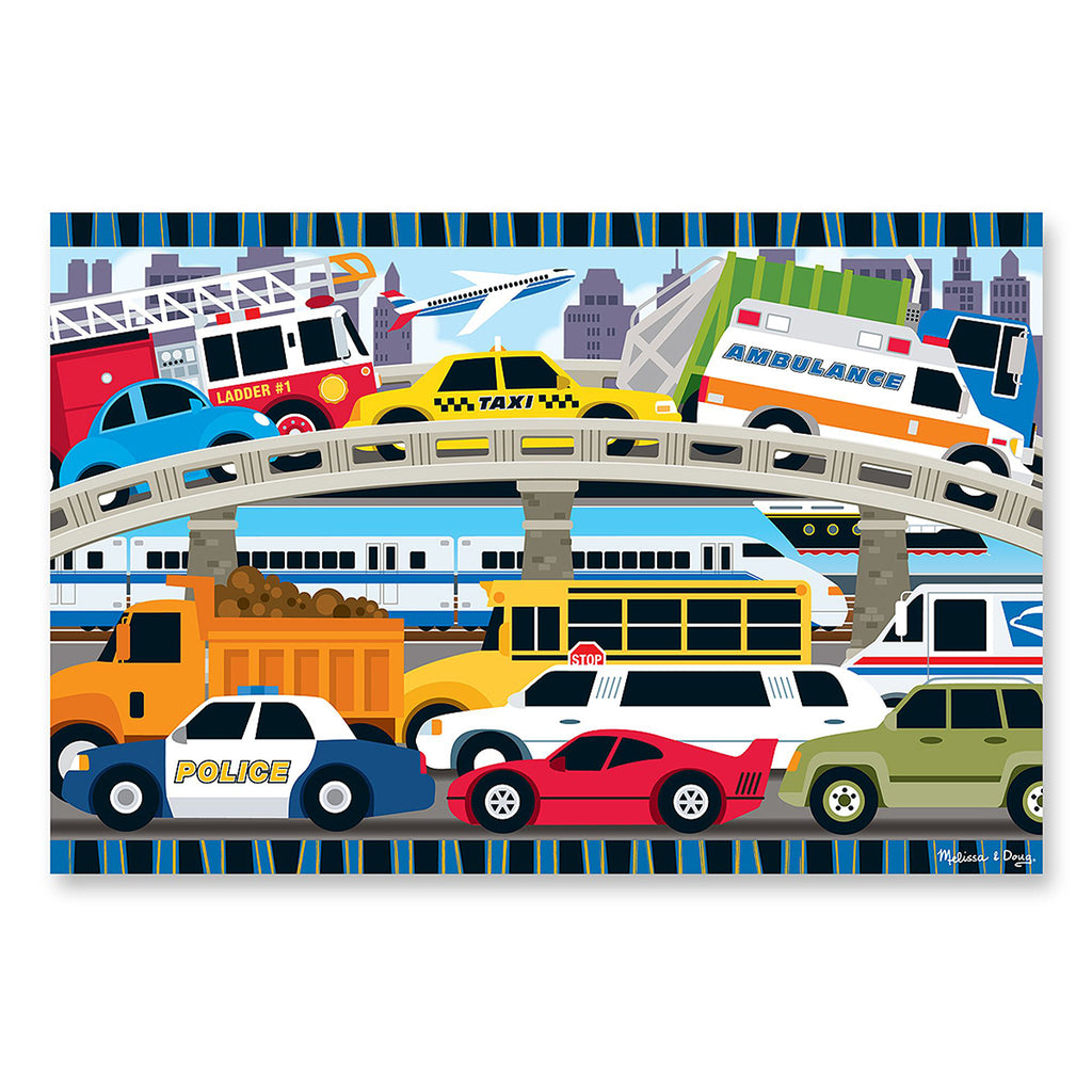 Melissa and Doug Kids Toy, Traffic Jam 24-Piece Floor Puzzle