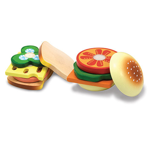 Melissa & Doug Wooden Sandwich-Making Pretend Play Food Set