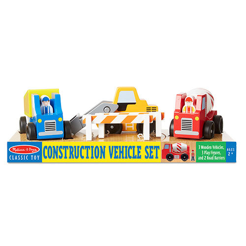 Melissa & Doug Construction Vehicle Wooden Play Set (8 pcs)