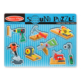 Melissa & Doug Construction Tools Sound Puzzle - Wooden Peg Puzzle (8 pcs)