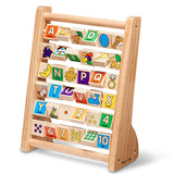Melissa & Doug ABC-123 Abacus - Classic Wooden Educational Toy With 36 Letter and Number Tiles