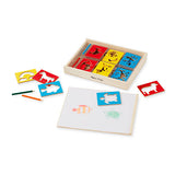 Melissa & Doug Wooden Stencil Set With 27 Themed Stencils and 4 Pencils