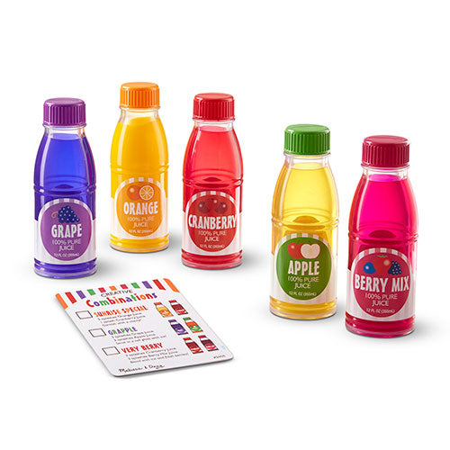 Melissa & Doug Tip & Sip Toy Juice Bottles and Activity Card (6pc)