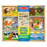 Melissa & Doug Wooden Animal Picture Puzzle Boards With Chunky Wooden Animal Play Pieces (24 pcs)