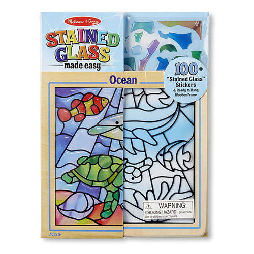 Melissa & Doug Peel and Press Stained Glass Sticker Set: Undersea Fantasy - 100+ Stickers, Frame