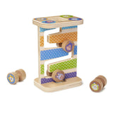 Melissa & Doug First Play Wooden Safari Zig-Zag Tower With 4 Rolling Pieces
