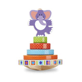 Melissa & Doug First Play Wooden Elephant Rocking Stacker (6 pcs)