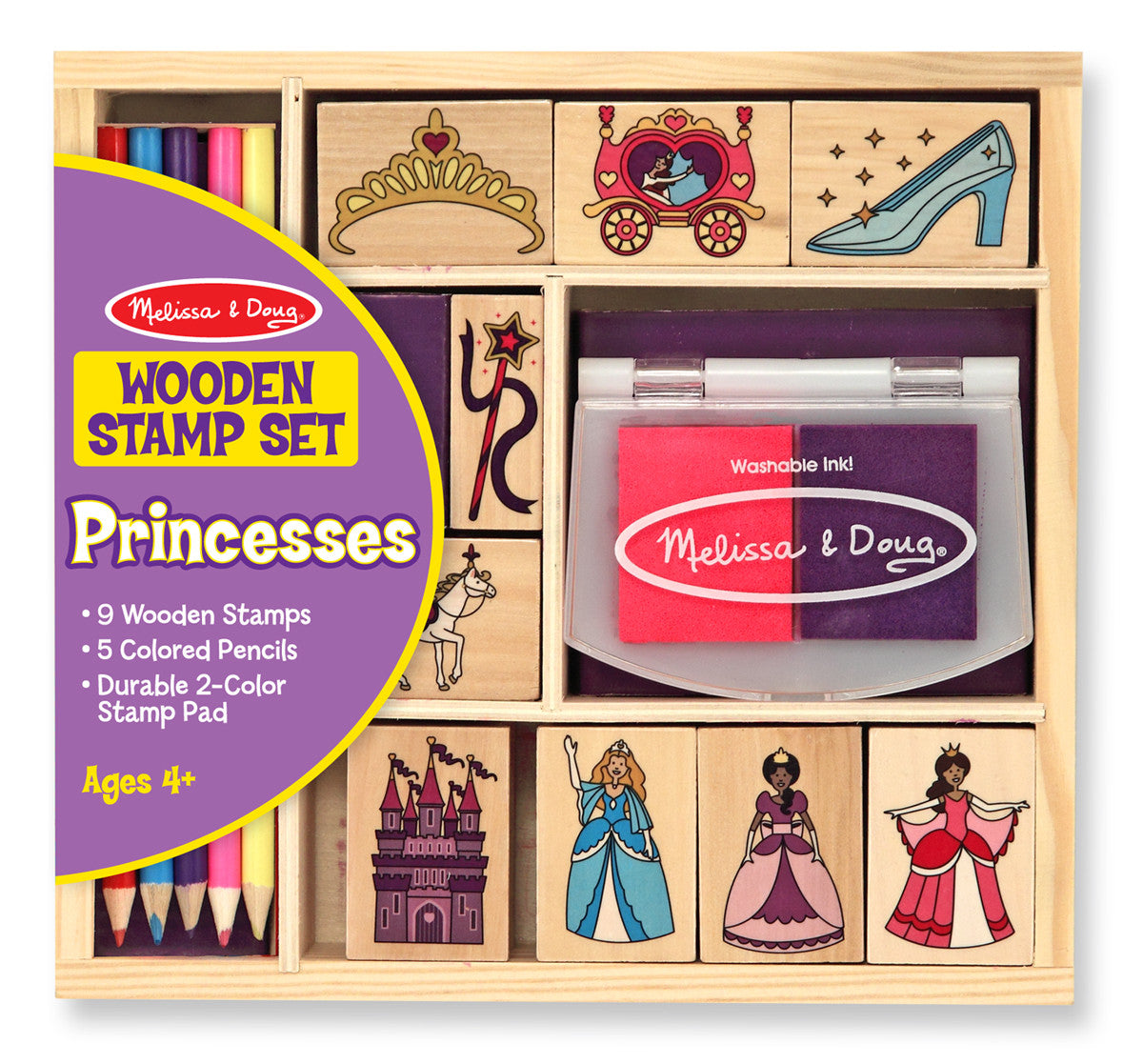 Melissa & Doug Wooden Princess Stamp Set