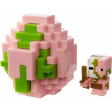 Bundle of 2 - Minecraft Spawn Egg  Mini Figure |Brown Rabbit + Zombie Pigman