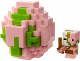 Bundle of 2 - Minecraft Spawn Egg  Mini Figure |Brown Rabbit + Zombie Pigman