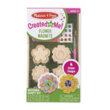 Melissa & Doug Created by Me! Flower Wooden Magnets Craft Kit (4 Designs, 4 Paints, Stickers, Glitter Glue)