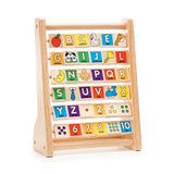 Melissa & Doug ABC-123 Abacus - Classic Wooden Educational Toy With 36 Letter and Number Tiles