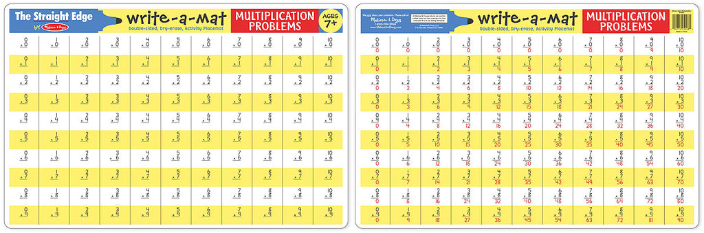 Melissa & Doug Multiplication Problems Write-A-Mat (Bundle of 6) 5033