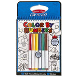 Melissa & Doug Blue: Color by Numbers Coloring Book & 1 Scratch Art Mini-Pad Bundle (05378)