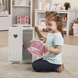 Melissa & Doug Mine to Love Wooden Play Armoire Closet for Dolls, Stuffed Animals - White (17.3H x 12.4W x 8.5D Assembled)