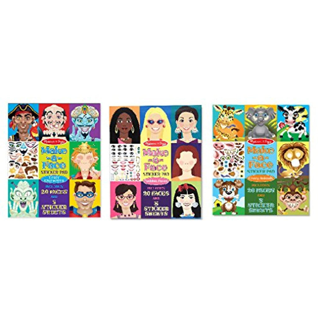 Melissa & Doug Bundle of 3, Make-a-face Sticker Collection.