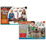 Melissa & Doug 3-D Puzzle Kits Set: Pirate Ship and Medieval Castle