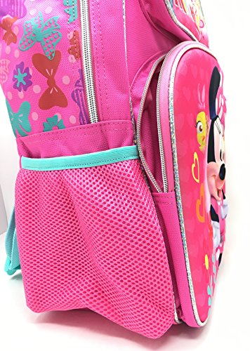 Minnie Mouse Deluxe Girls' 3D 16" Large Pink Backpack