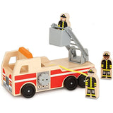 Melissa & Doug Wooden Fire Truck & 1 Scratch Art Mini-Pad Bundle (09391)