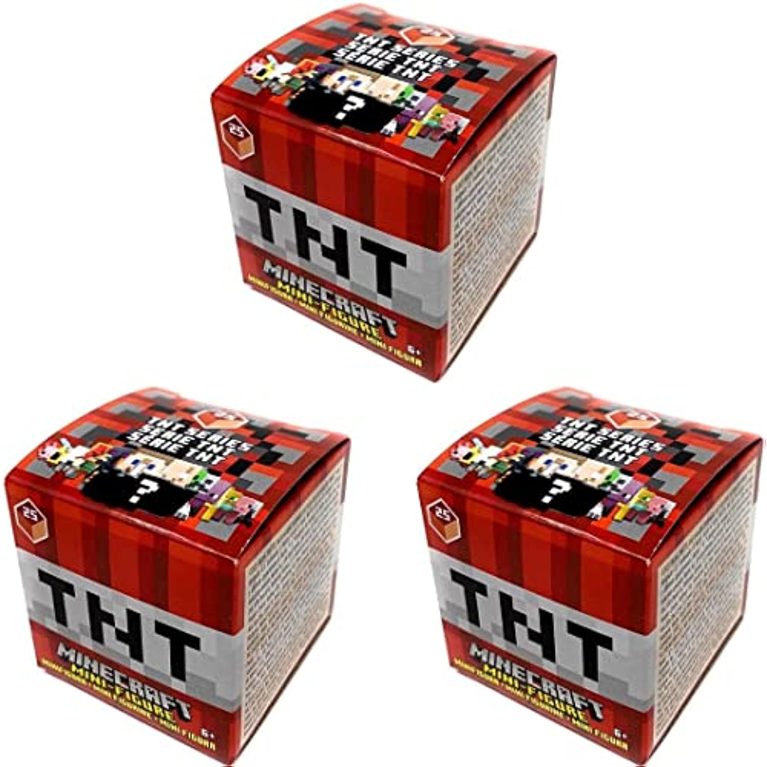 Set of 3 |Minecraft TNT Series 25 Mystery Pack (3 RANDOM Figures) No Duplicates