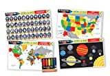 Melissa & Doug Advanced Subject Skills Placemat Set: United States, Presidents, Countries of the World, and Planets 8pc
