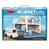 Melissa & Doug Magnetivity Magnetic Tiles Building Playset – Hospital with Ambulance Vehicle (83 Pieces, STEM Toy)